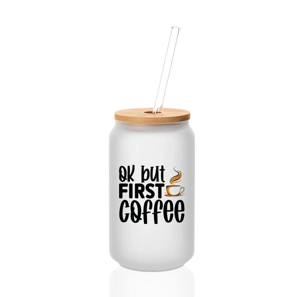 Pearl Coating™ 13oz Sublimation Glass Can with Bamboo Lid Frosted - Pack of 12 - Joto Imaging Supplies Canada